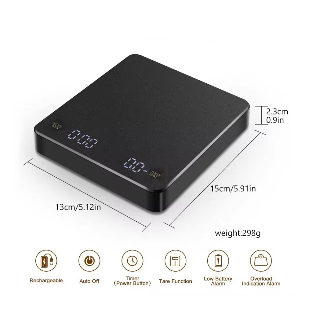Mini Coffee Nano Coffee Scale with Timer Espresso Scale with Tare Touch Sensor