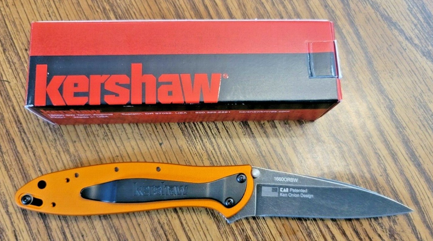 MAC Tools Orange Kershaw LEEK Pocket Knife Clip Assisted Opening USA 1660ORBWMAC