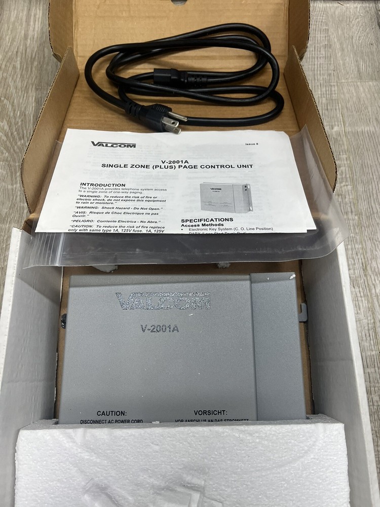 Valcom V-2001A Single Zone Plus Page Control Unit Color Dark Grey