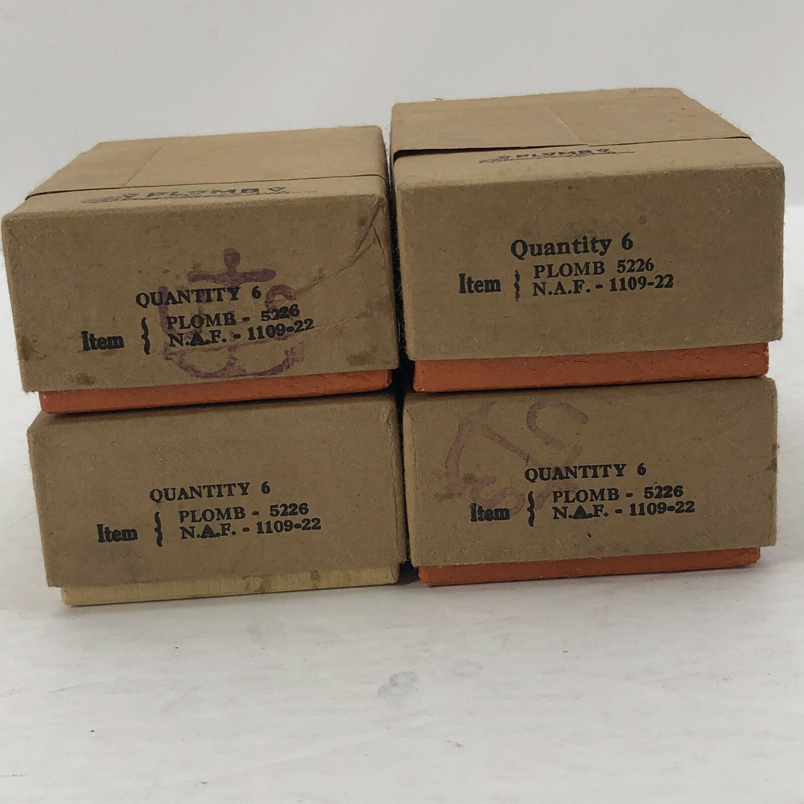 4 Boxes of 6 NOS Plomb Plumb Military Navy 13/16 sockets 5226 3/8 Drive