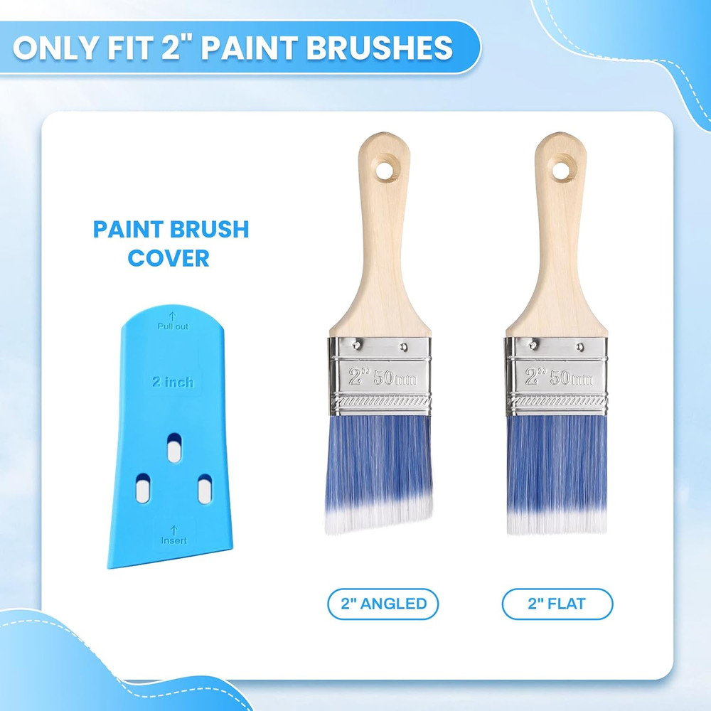 3 Pack Paint Brush Protector Covers – Protects Bristles & Keeps Shape for 2" Fla