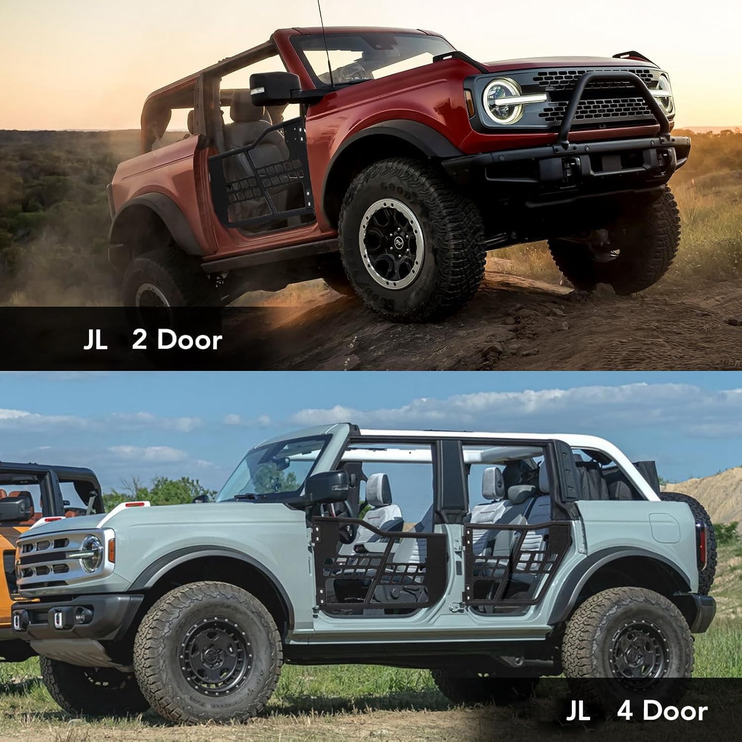 2018-2025 Wrangler JL/JLU & JT 4-Door Tube Doors | Complete Front/Rear Kit