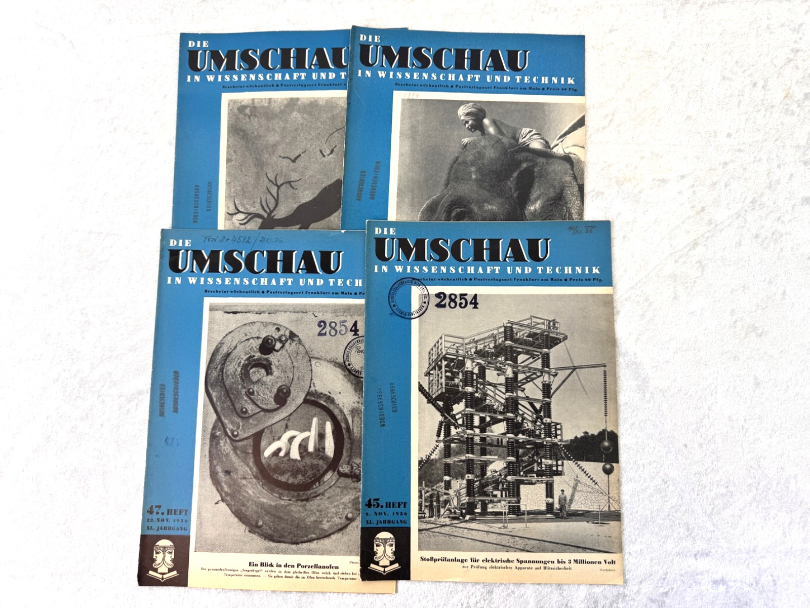 PRE WWII GERMAN MAGAZINES "DIE UMSCHAU IN WISSENSCHAFT UND TECHNIK" - 1936