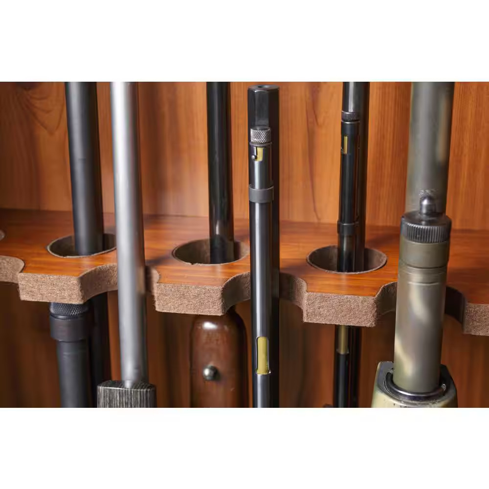 8 Gun Key Locking Gun Cabinet in Brown