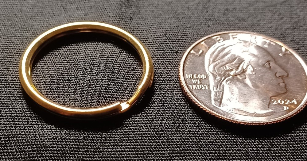 (2) Brass Rounded 1 Inch(25mm) Split Ring Rounded Key Rings Key Holders