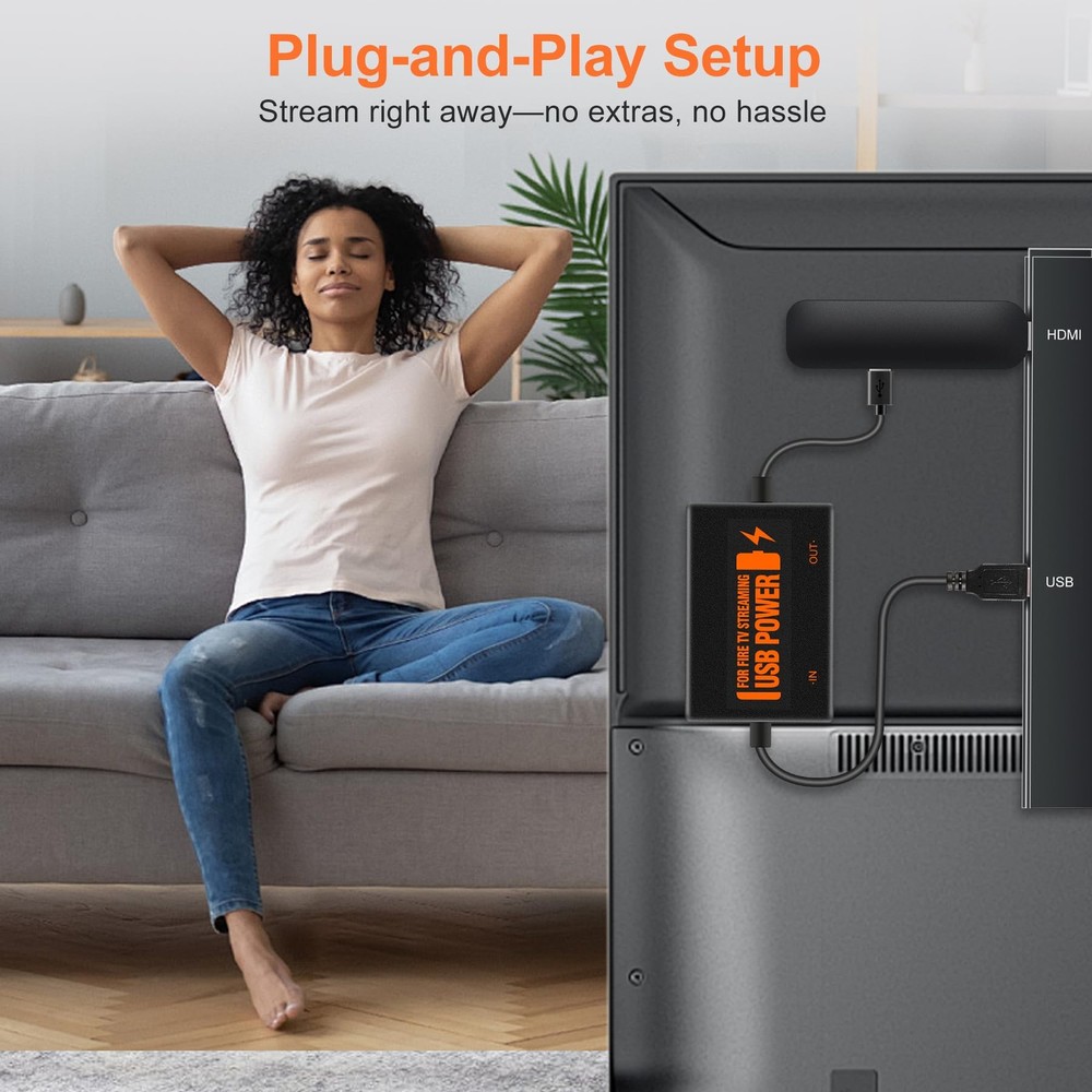 Fire Stick Power Adapter USB Power Cable for Fire TV Stick Eliminates AC Cord