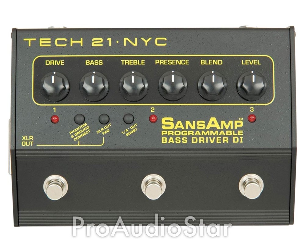 Tech 21 SansAmp Programmable Bass Driver DI Pre-Amp Pedal