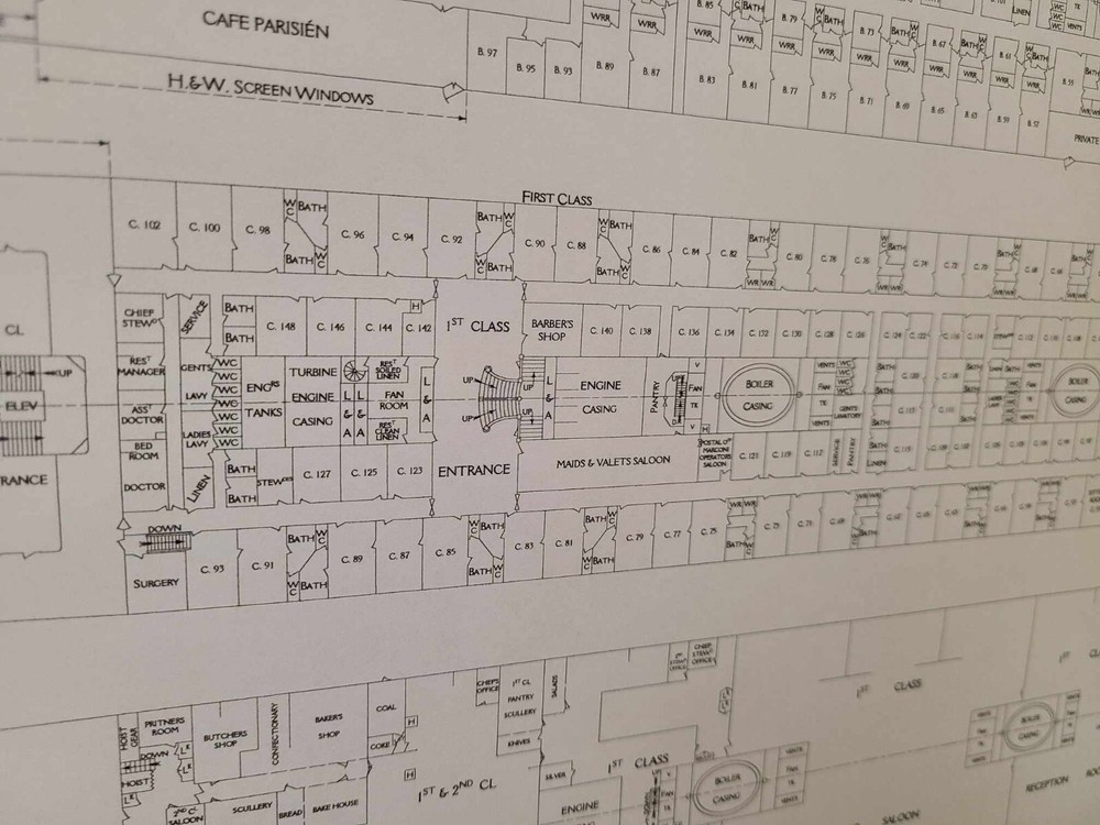 RMS Titanic Deck Plan: Easy-to-Frame, Detailed, & Accurate