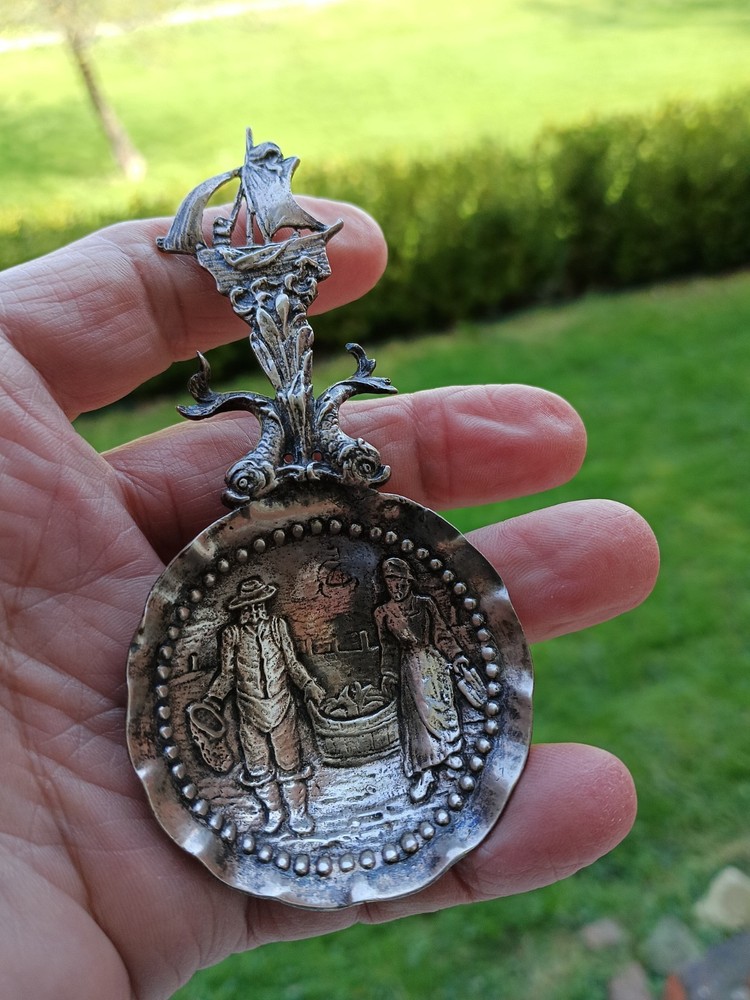 Antique .833 Silver Dutch Tea Caddy Spoon
