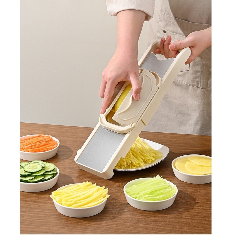 Stainless Steel Vegetable Processor with 5 Replaceable Blades for Kitchen Use