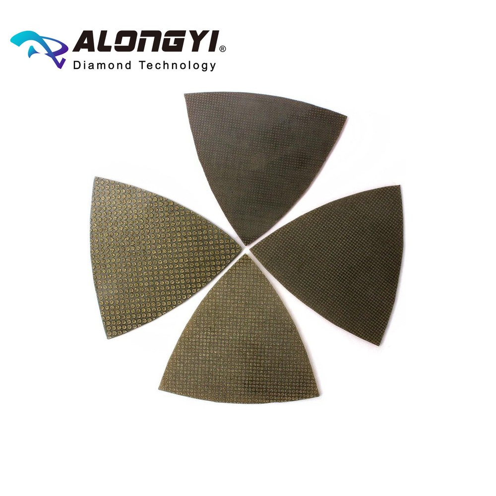4Pcs Diamond Triangular Sanding Pads for Oscillating Tools