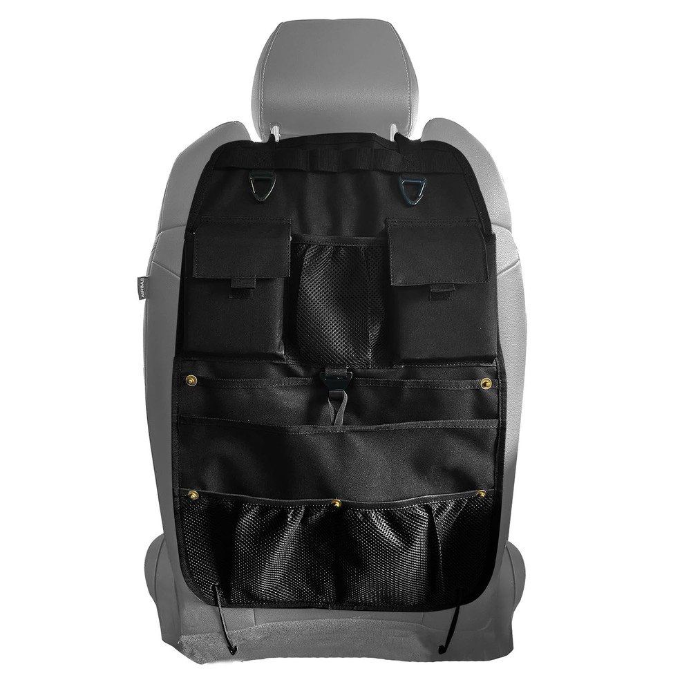 STOLCA Car Seat Back Organizer with Multiple Storage Pockets, Black black