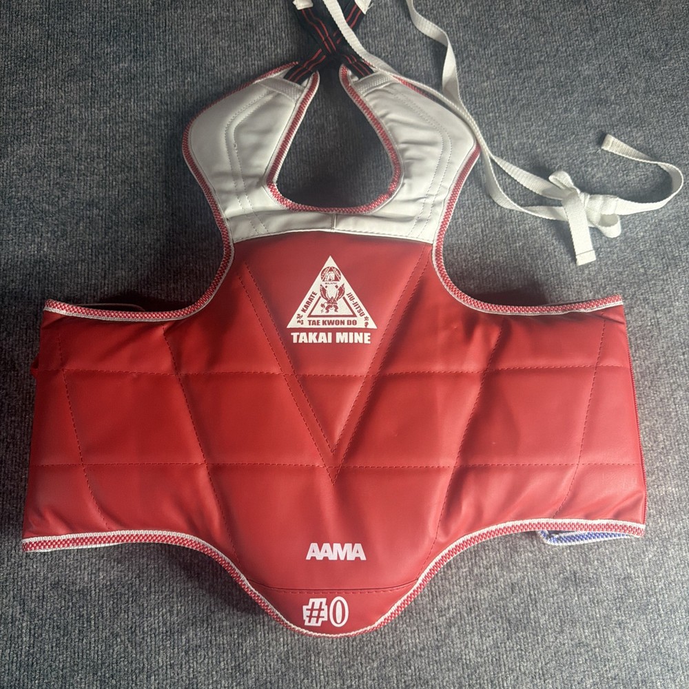 AAMA Solid Reversible Olympic Style Taekwondo Chest Guard Protector Size # 0