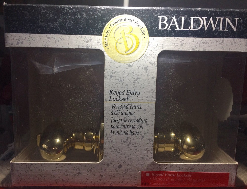 BALDWIN Keyed Entry Lockset Egg Knob. Solid Brass. The Images Collection.