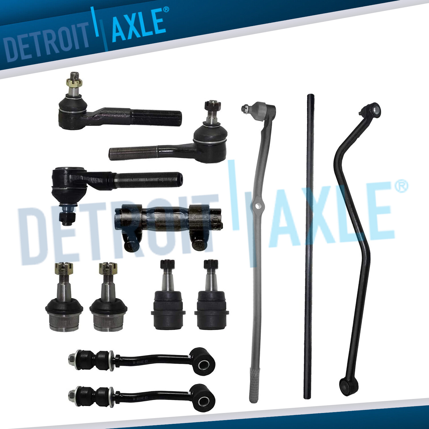 13pc Drag Links Tie Rods Ball Joints Sway Bar End Center Kit for Jeep Cherokee