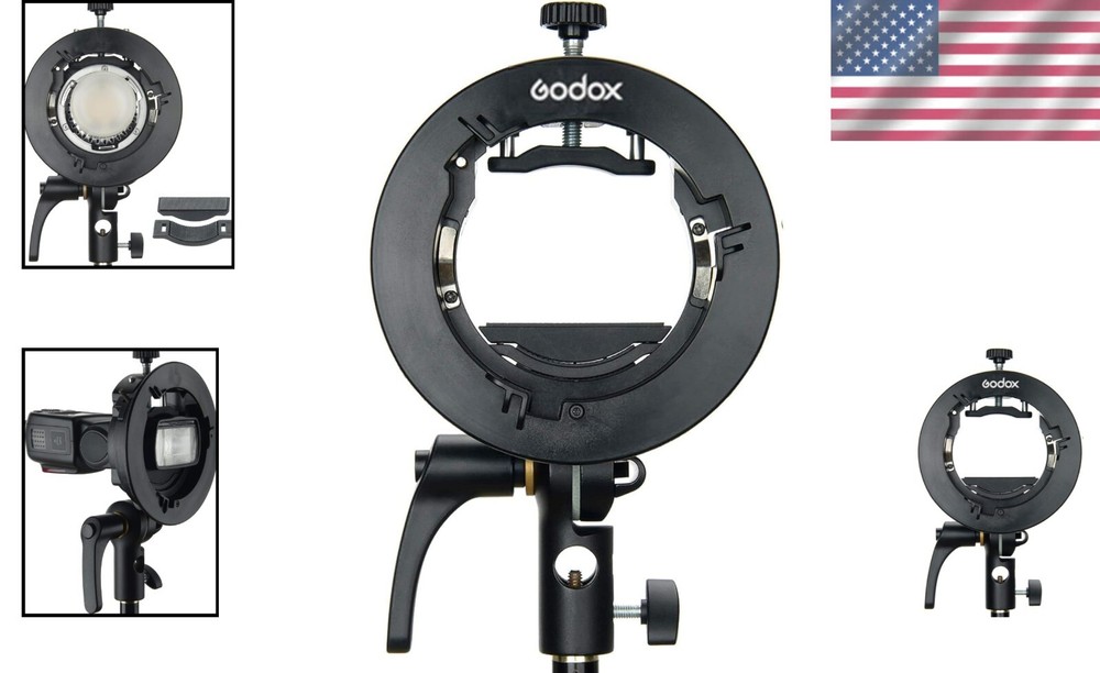 Bowens Mount Flash Bracket with Adjustable Handle for Versatile Lighting Effects
