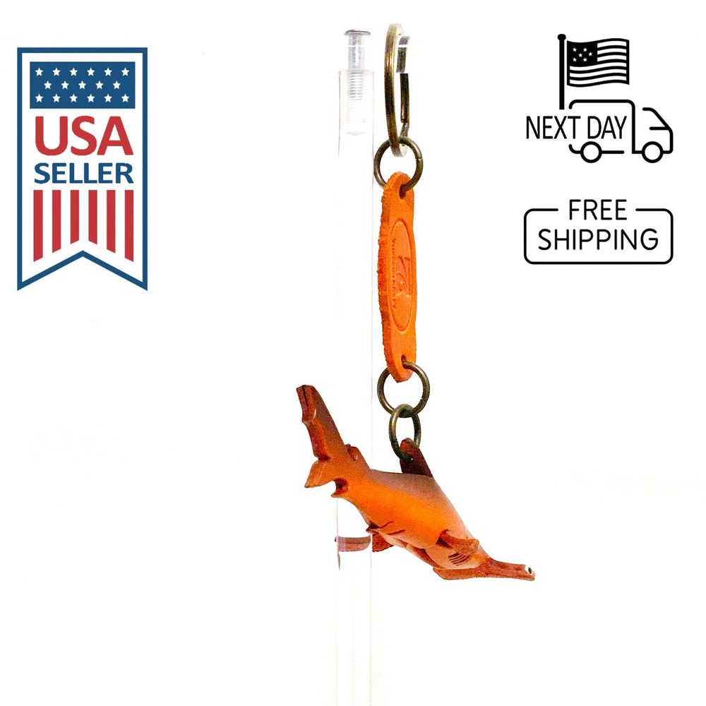 Hammerhead Shark Handmade Leather Keyring