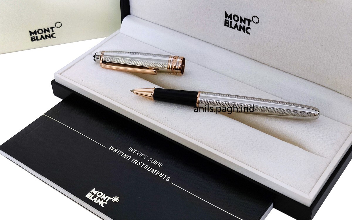 Montblanc Meisterstuck Solitaire Sterling Silver Rollerball Pen With Copper Trim