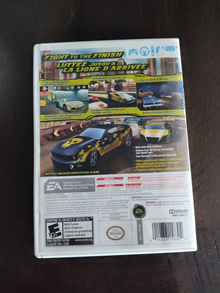 Need for Speed Nitro Nintendo Wii - Game and Case Only