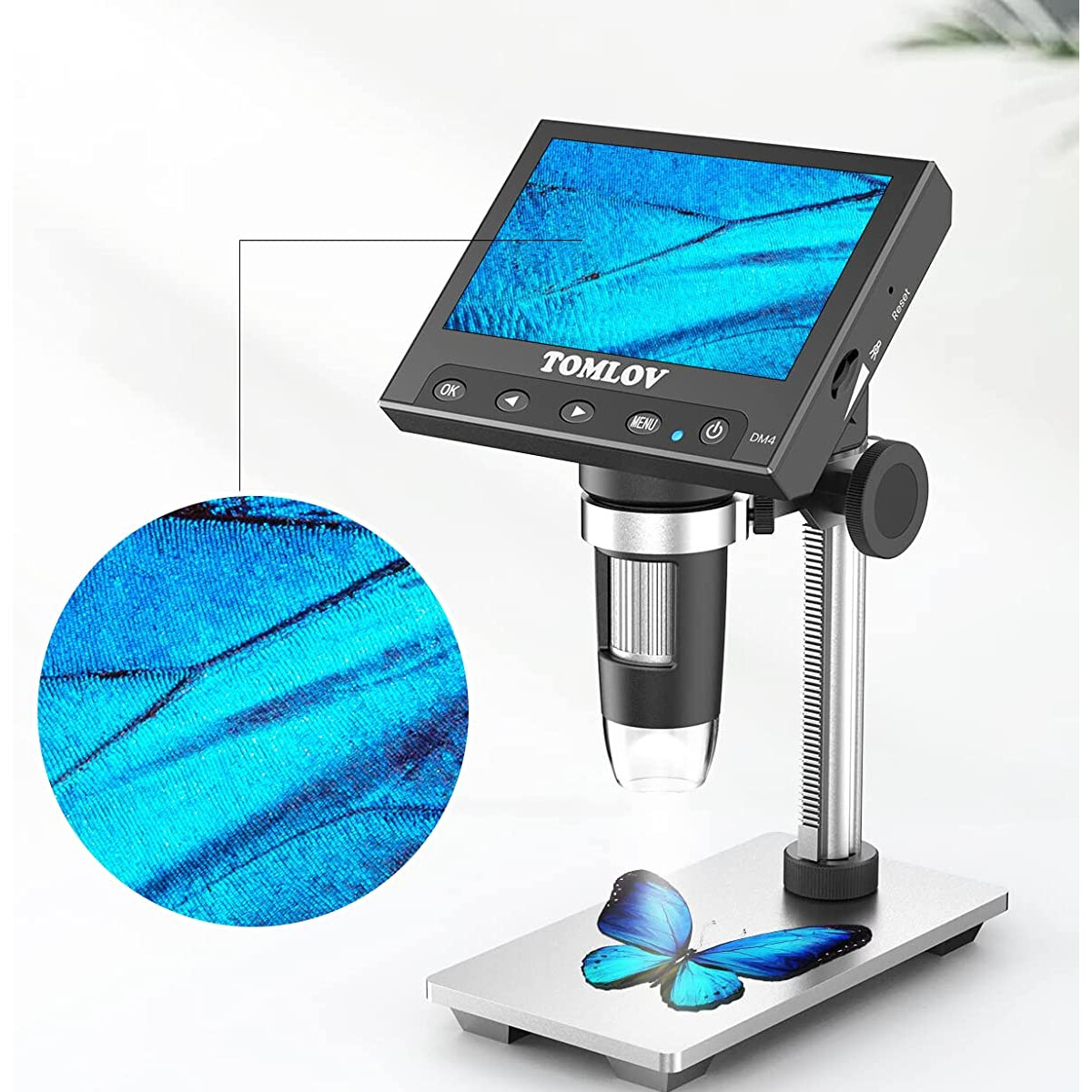 TOMLOV DM4 Digital Microscope 1000X 4.3" Screen 32G Coin Microscope Video/Photo