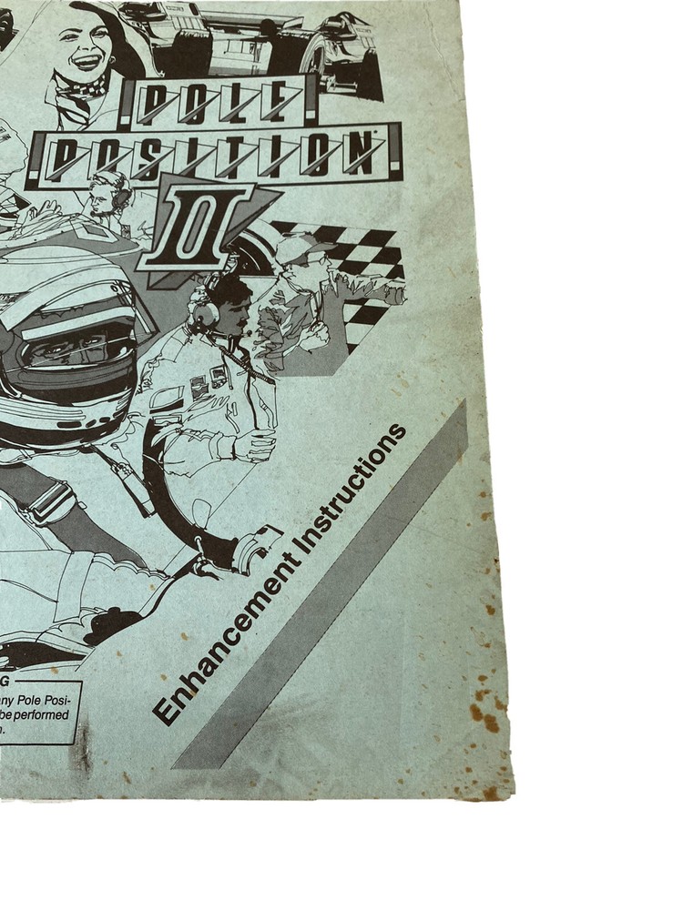 1983 Atari Pole Position II Operator & Enhancement Instructions-Arcade Game