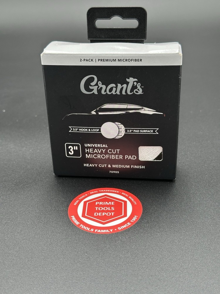 GRANT'S 3 in. Universal Heavy Cut Microfiber Pad, 2-Pack, 70905