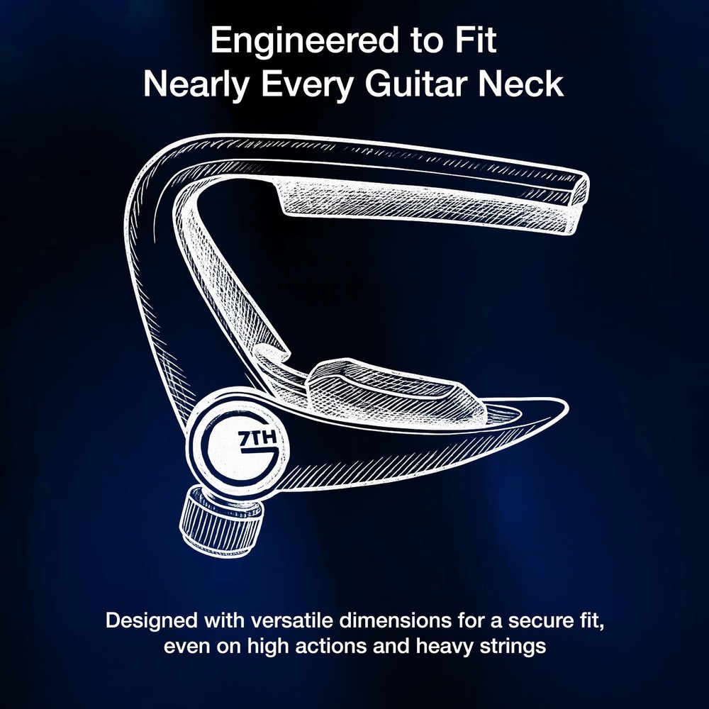 G7th Newport Guitar Capo - String Partial Silver - 53mm Lightweight & Low Pro...