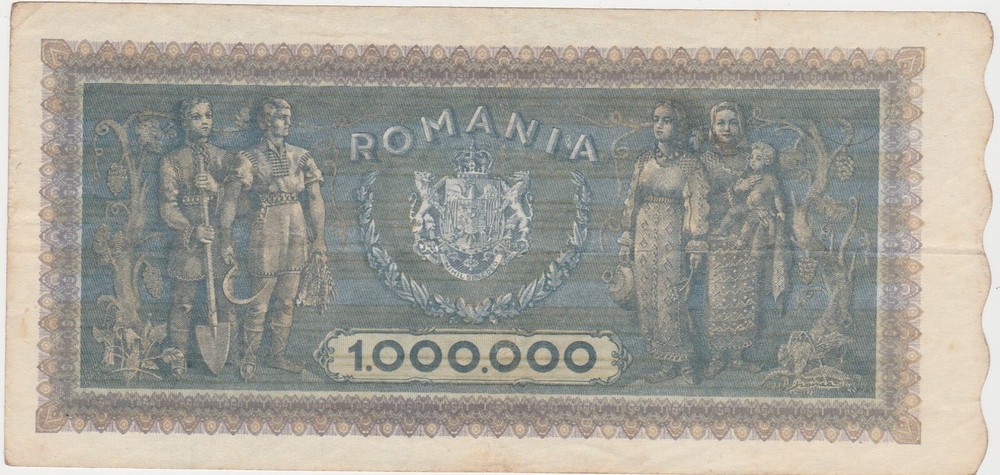 ROMANIA 1000000 LEI 1947 VF+