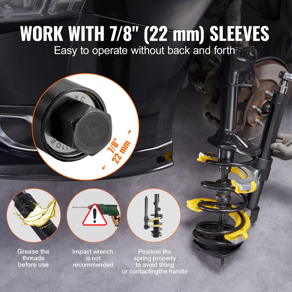 VEVOR 4500kg Macpherson Strut Coil Spring Compressor Dumper Extractor Yolk 3 Pcs