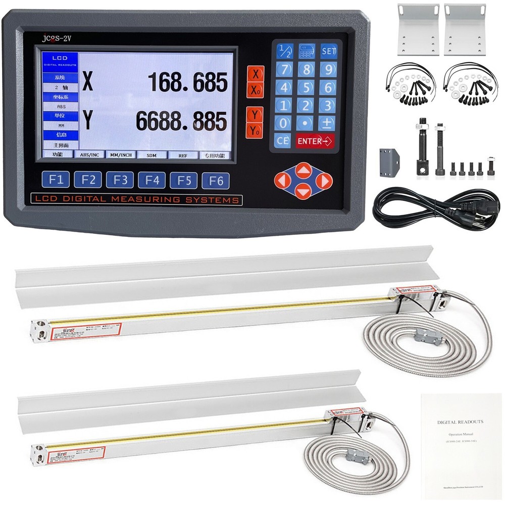 2 Axis LCD Digital Readout& Linear Scale For Milling Lathe Machine(100mm &650mm)