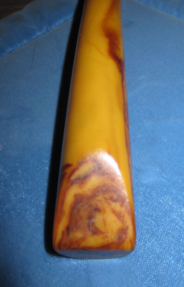 Vintage butterscotch Bakelite handle pull through knife sharpener