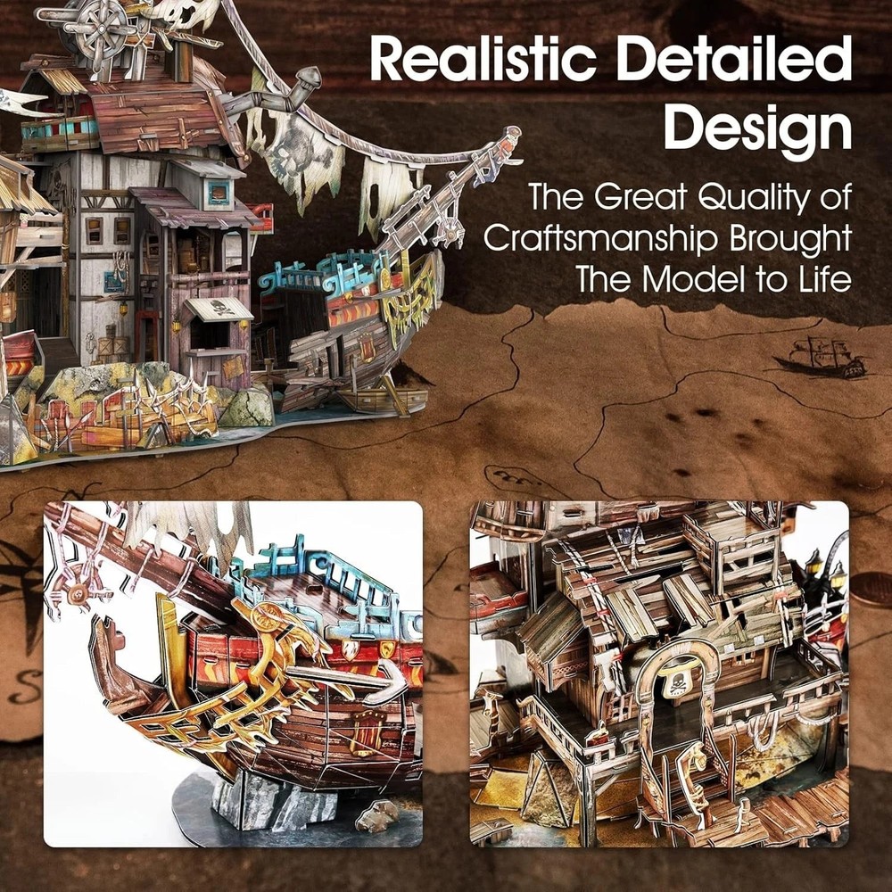 Ragged Pirate Ship 3D Puzzles for Adults