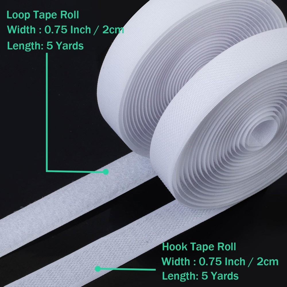 3/4 Inch Sew On Hook & Loop Strips - Reliable Fasteners for DIY Projects