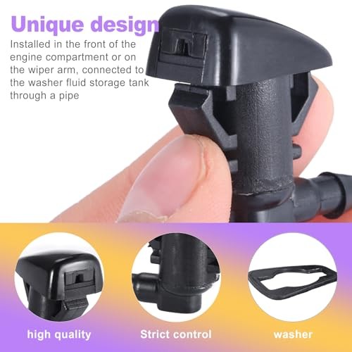 2PCS Front Windshield Washer Nozzle Kit - Universal Automotive Replacement