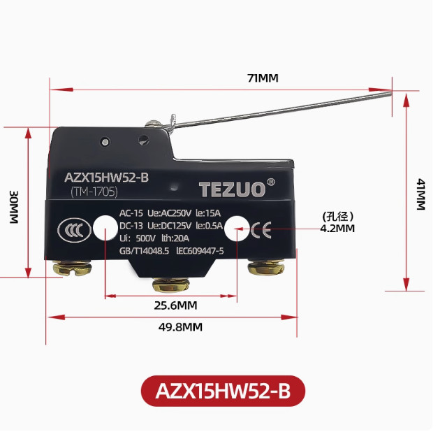 1PCS New For TEZUO AZX15HW52-B Micro Switch #5177 LY
