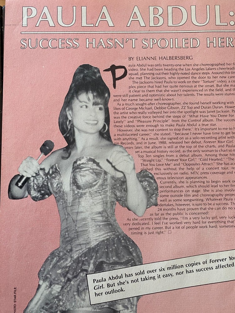 Paula Abdul, Full Page Vintage Clipping