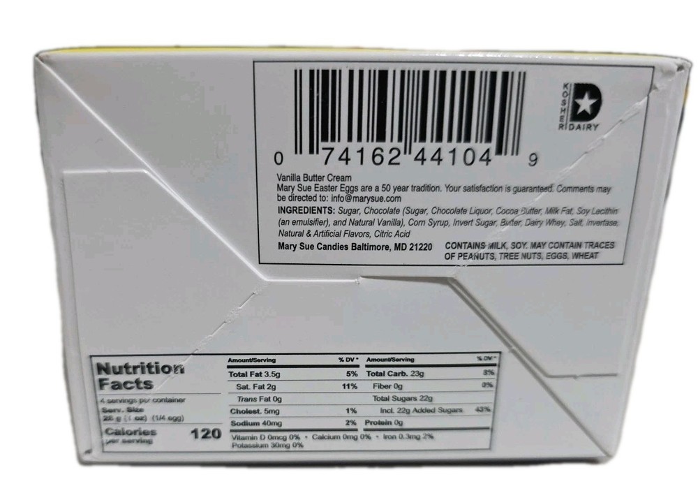 Mary Sue Vanilla Butter Cream Easter Egg