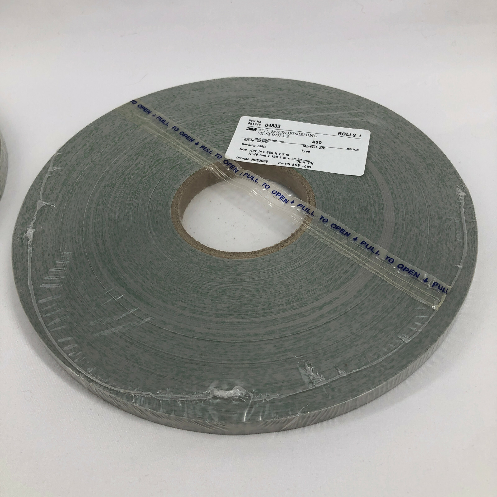 2 Rolls 3M 372L Microfinishing Film Roll .492 in x 650 ft x 3" 30 MIC