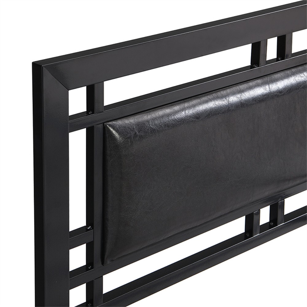 Twin Size Bed Frame Metal Platform Bed Frame Sturdy Slat Support Black New