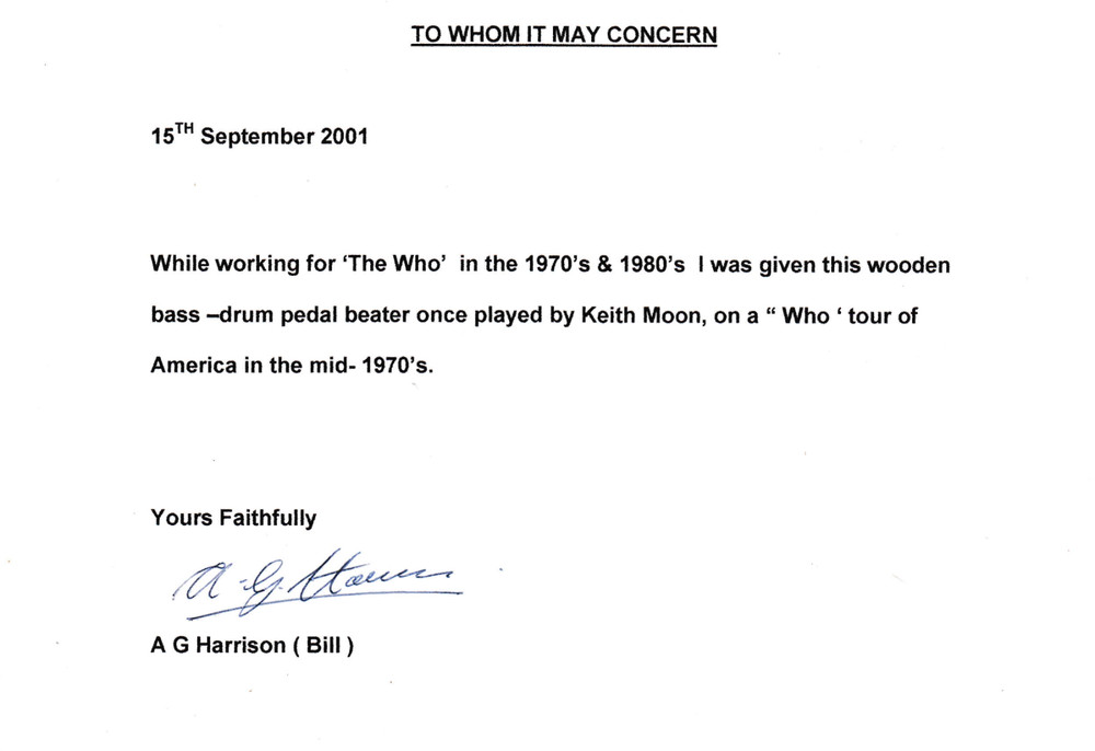 Keith Moon's Kick Pedal Beater '73-'76