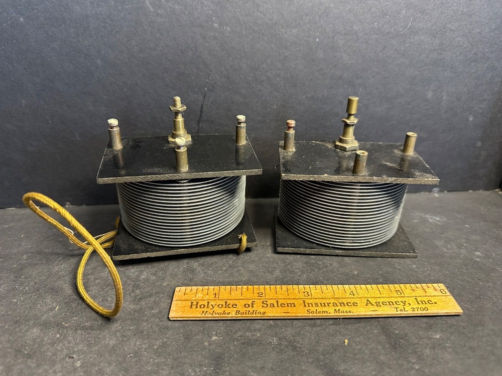 Pair 1920s Radio Tuning Capacitors, Untested