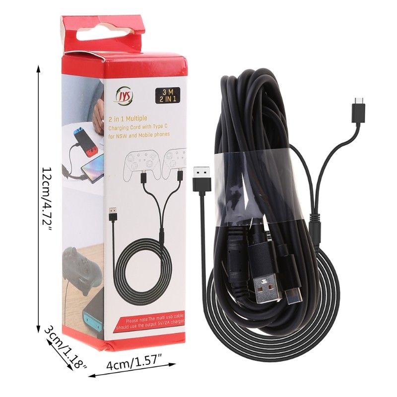 2 In 1 Charging Cable For Controller Type C Charger