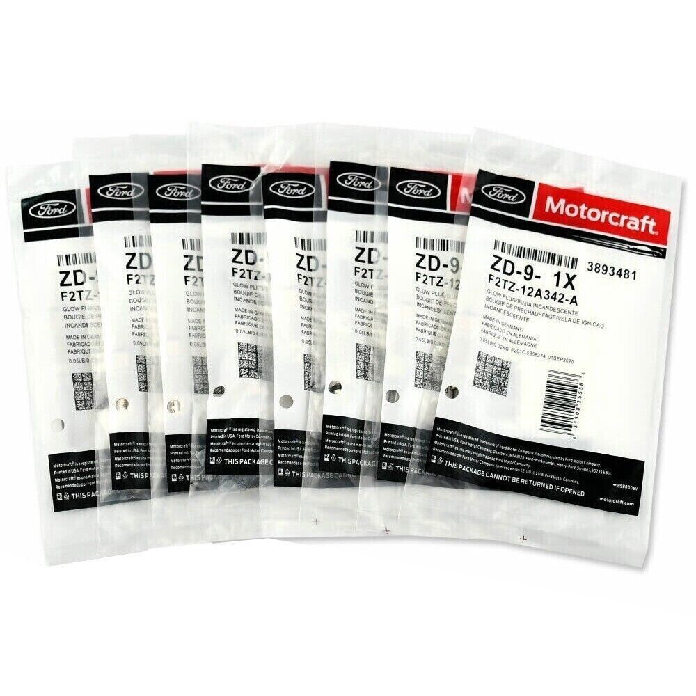 Set of 8 Motorcraft ZD-9 Glow Plugs for 7.3L IDI Ford, F250 F350 F59 Diesel ZD9