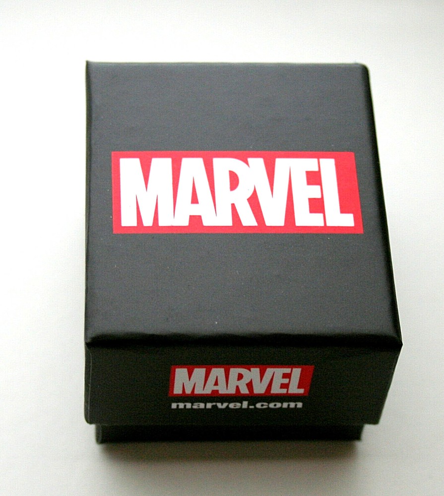 Marvel Comics Deadpool Ceramic & Stainless Steel Logo Ring New Sz 9 Box