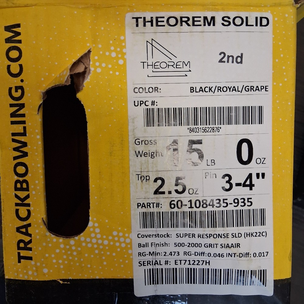 Track Theorem Solid Bowling Ball 15 lb NEW IN BOX! #227