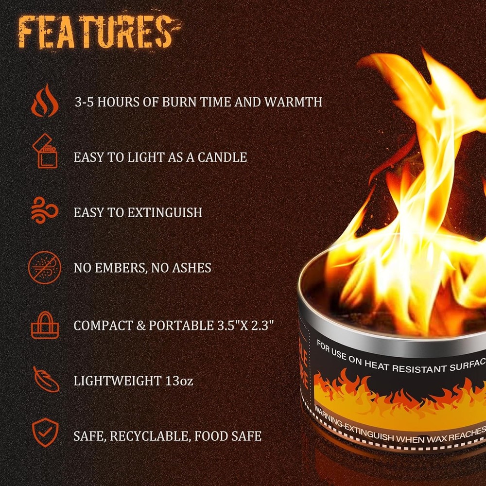 Portable Smores Fire Pit - 3-5 Hours Burn Time, Mini Campfire