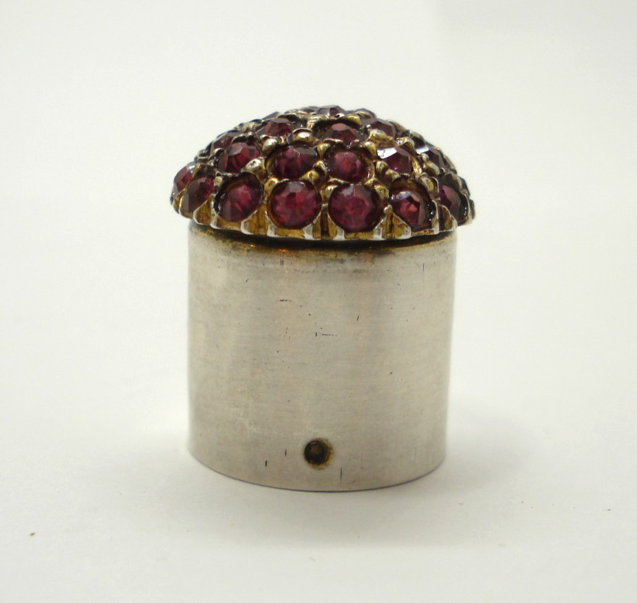 Vintage Georg Jensen USA Sterling Silver Pink Faux Stone Atomette Cap Cover 7.6g