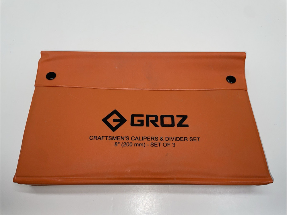 GROZ 8" Spring Caliper & Divider Set 3 Pc Inside Outside Caliper Spring Divider