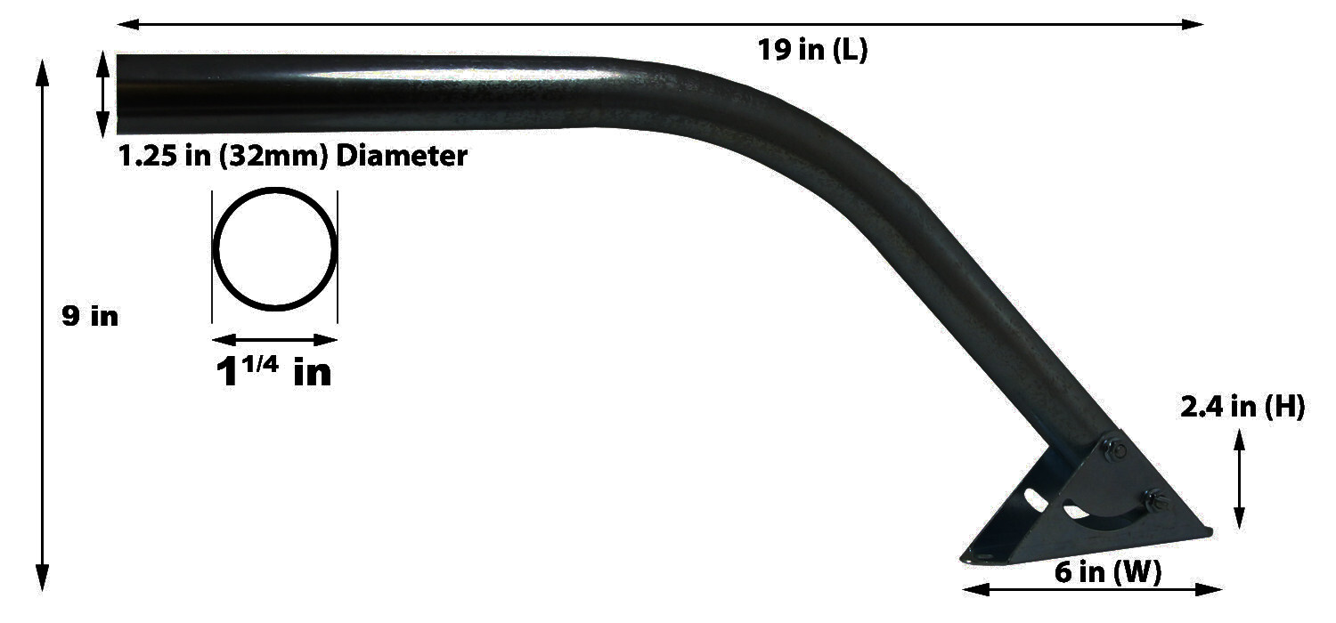 19” Universal J-Pole J-Mount for Outdoor Antennas, Over the Air HDTV -NEW- BLACK