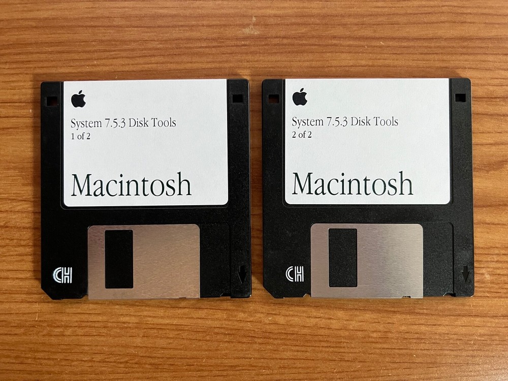 Apple Macintosh Startup Disk for Vintage Mac System 7.5.3 1.44MB 2 Disk set
